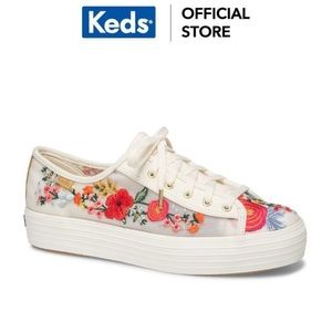 Keds x Rifle Paper Co. Embroidered Mesh Triple Kick